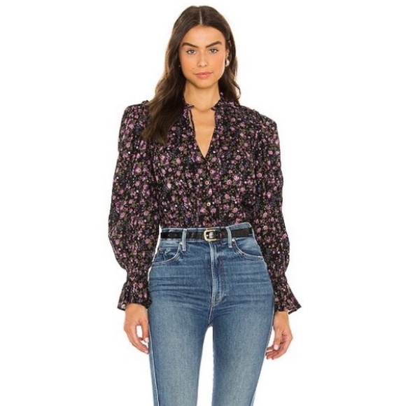 Women’s Free People Meant to Be Blouse in Black Combo - Picture 4 of 11